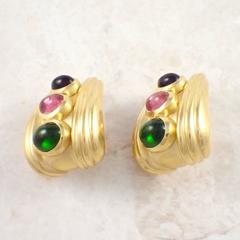 Seidengang Tourmaline Gold Earrings