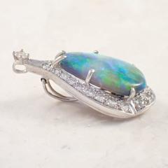 Black Opal Diamond Gold Pendant