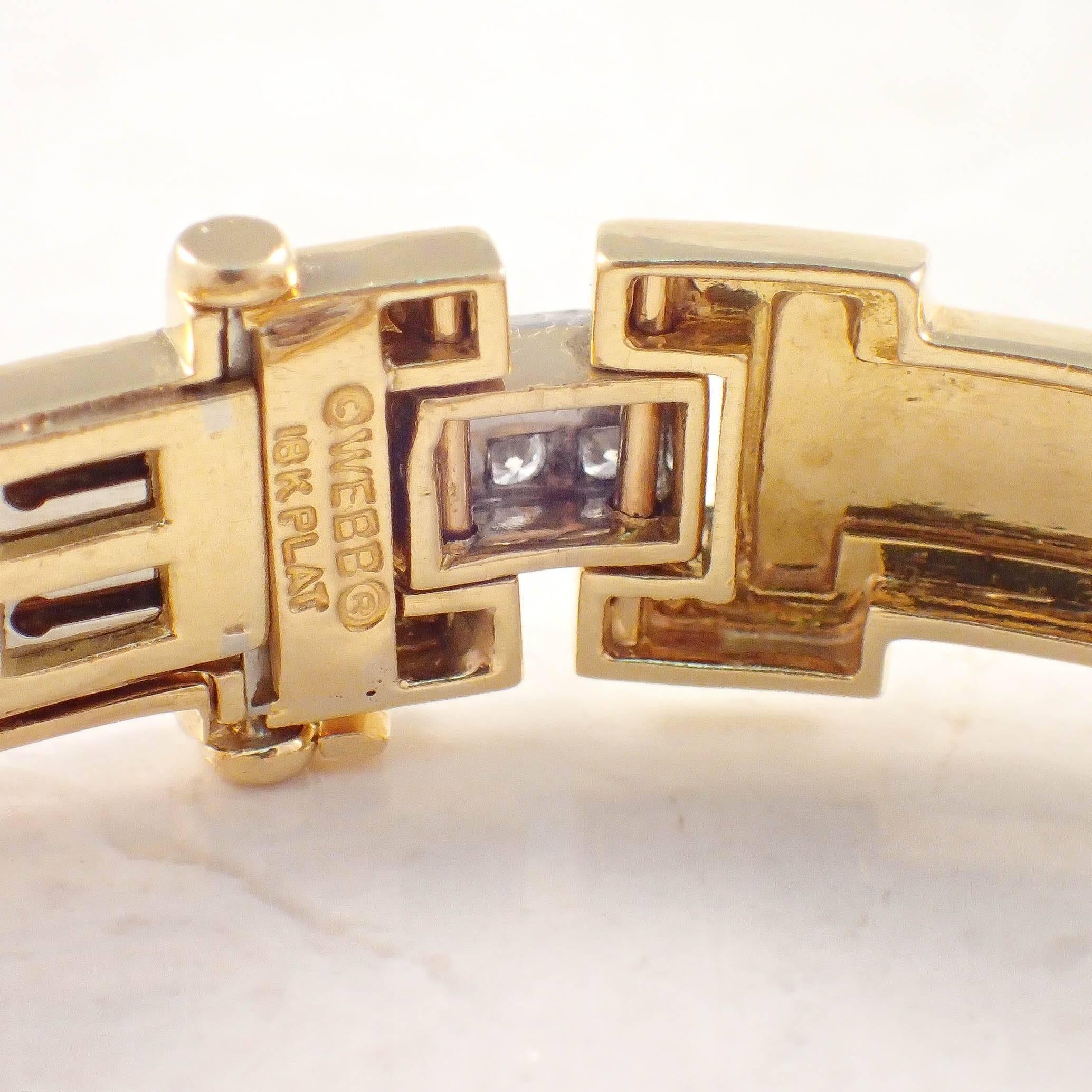 Women's David Webb Diamond Gold Platinum Bracelet