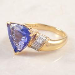 Tanzanite Diamond Gold Ring