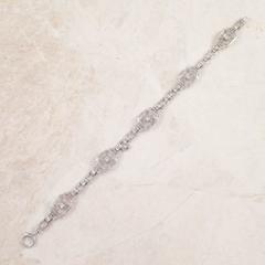 Art Deco Crystal Diamond Gold Link Bracelet