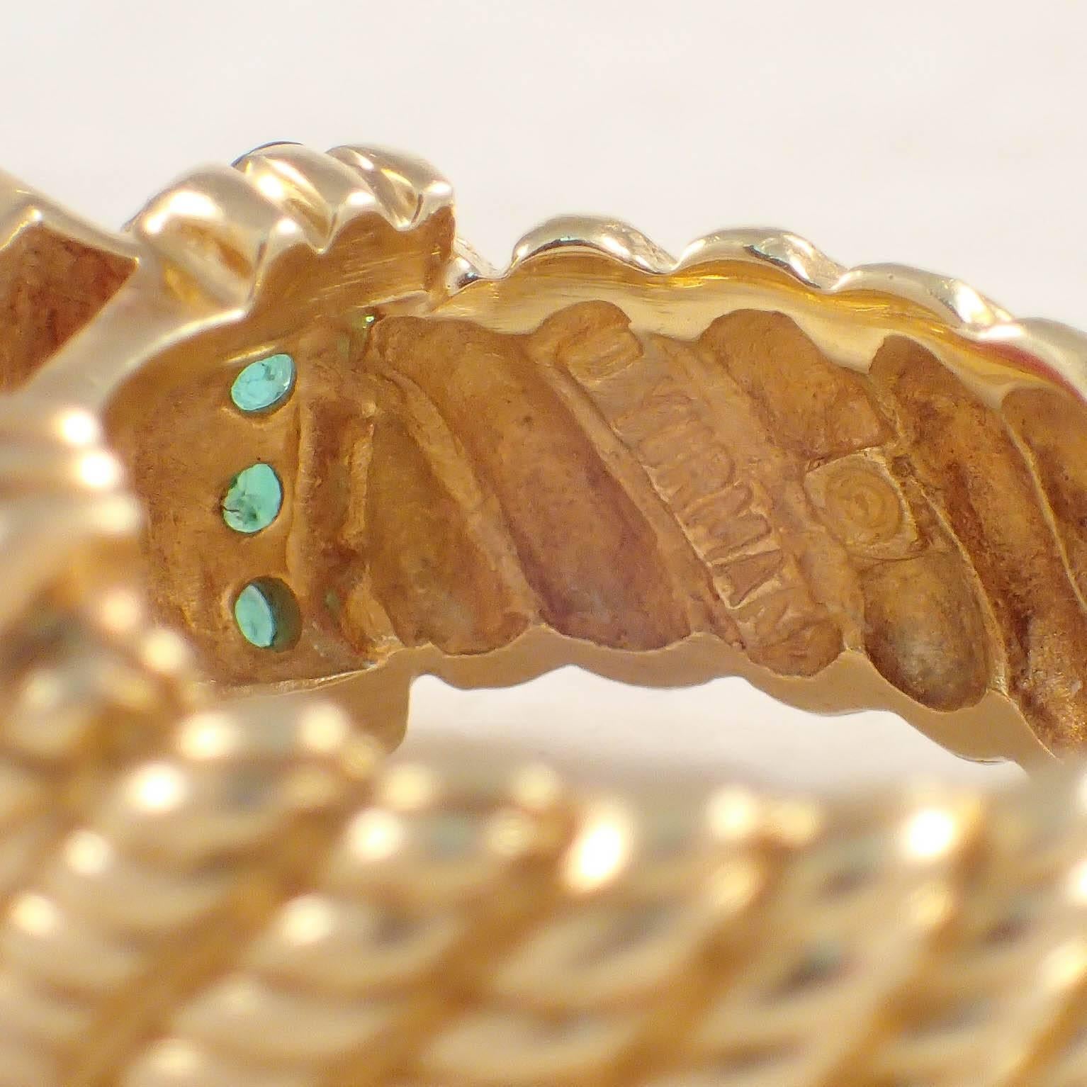David Yurman Garnet Emerald Gold Ring  For Sale 1