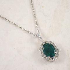 Emerald Diamond Gold Pendant