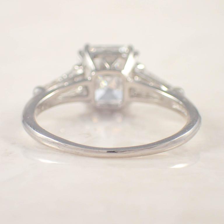 2.09 Carat GIA Cert Asscher Cut Diamond Platinum Engagement Ring at 1stDibs