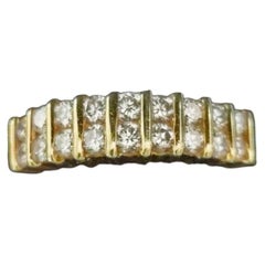 Tiffany & Co. Anello a due file di diamanti a metà cerchio in oro giallo 18 carati