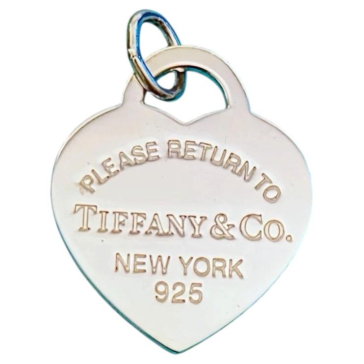 Return to Tiffany & Co. Large Heart Tag Sterling Silver Pendant Charm 925