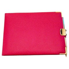 Vintage Tiffany & Co. Red Leather Address Book with Gold-Tone Pen France