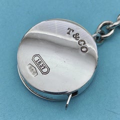 Tiffany & Co. 1837 Retractable Tape Measure Sterling Silver Key Ring Keychain
