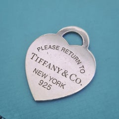 Return to Tiffany & Co. XXL Heart Tag Sterling Silver Pendant Charm 925