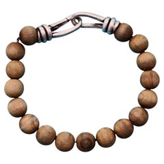 Tiffany & Co. Bracelet Paloma Picasso en argent sterling avec perles en forme de nœuds de bois, 8,25 pouces