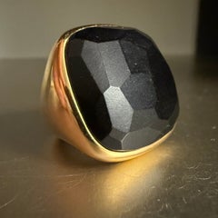 Pomellato Victoria Ring in 18K Rose Gold and Black Jet