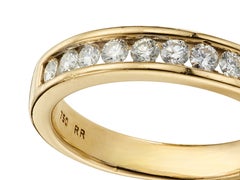 Modern Brilliant-Cut 0.50ct Diamond 18K Yellow Gold Half Eternity Wedding Ring