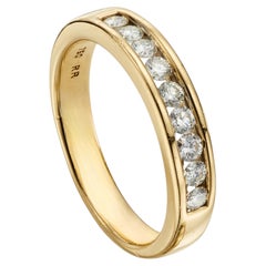 Modern Brilliant-Cut 0.50ct Diamond 18K Yellow Gold Half Eternity Wedding Ring