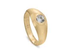 Victorian 0.75ct Old Mine-Cut Diamond Gypsy Ring in 18K Yellow Gold