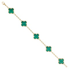 Bracelet vintage « Alhambra » en malachite de Van Cleef & Arpels, en or jaune 18 carats