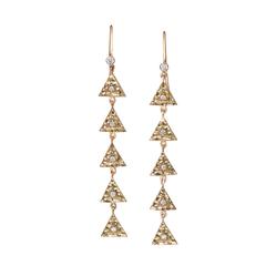 White Diamonds Yellow Gold Gilded Link Earrings White Diamonds Yellow Gold Gilded Link Earrings