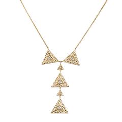 Gilded Lariat White Diamonds Yellow Gold Necklace