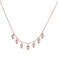 Waterfall Moonstone Rose Gold Necklace