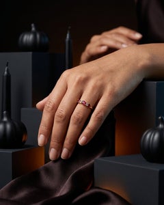 0.90 Ct Ruby Diamond Delicate Band 14K Gold HI VS Diamond Ruby Ring For Her