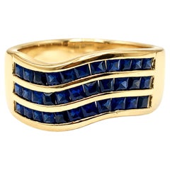 3.50 Ct Sapphire Mens Band 14k Gold Natural Sapphire Mens Wide Band Juhi Jewels