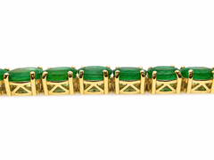 23 Ct Zambian Emerald Tennis Bracelet 14K Gold Emerald Bracelet Juhi Jewels