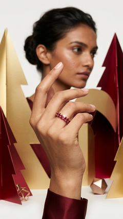 4.50 Ct Ruby Eternity Band 14K Gold Mozambique Ruby Eternity Ring by Juhi Jewels