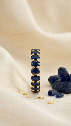 4.62 Ct Sapphire Eternity Band 14K Gold Blue Sapphire Eternity Band Juhi Jewels