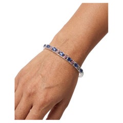 Armreif mit natürlichen blauen Saphiren und Rubinen, 4,70 Karat, 925er Sterlingsilber