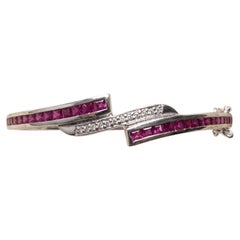 2,20 Karat Mosambik-Rubin-Diamant-Brautarmreif aus 925er Sterlingsilber mit Rubin