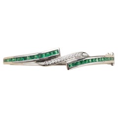 2,20 Karat Smaragd-Diamant-Brautarmreif aus Sambia – Smaragd-Armreif aus 925er Sterlingsilber