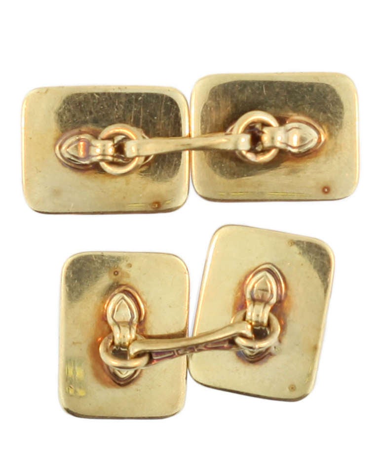 Art Deco Gold and Bloodstone Cufflinks