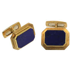 Gold Lapis Lazuli Cufflinks