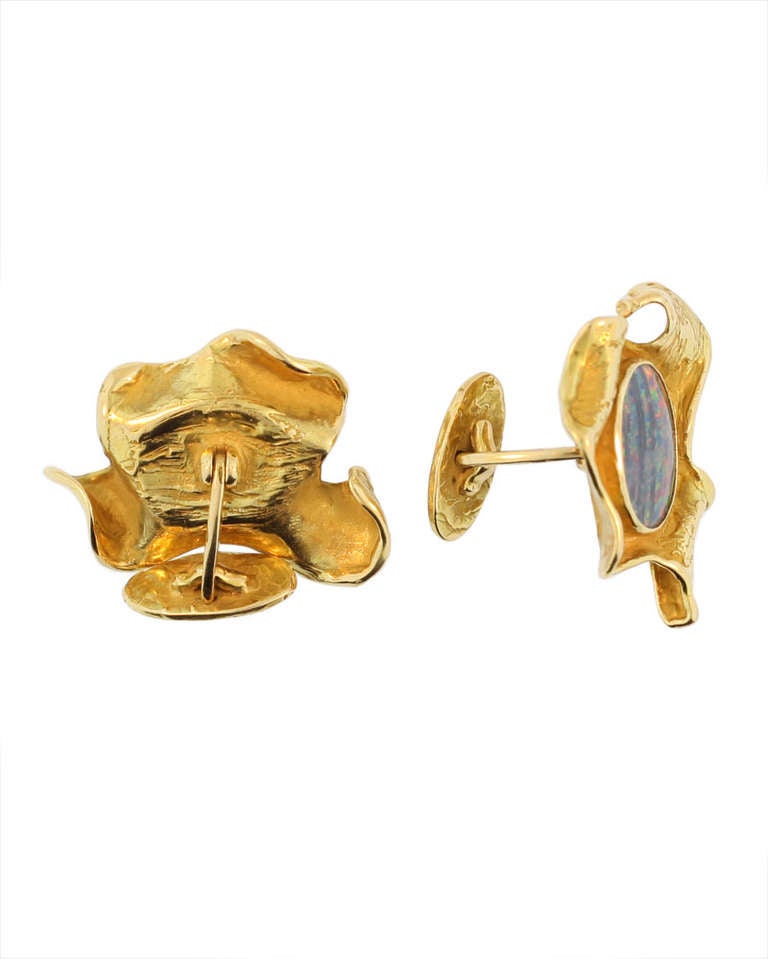 Hand Made Doublet Opal Gold Cufflinks