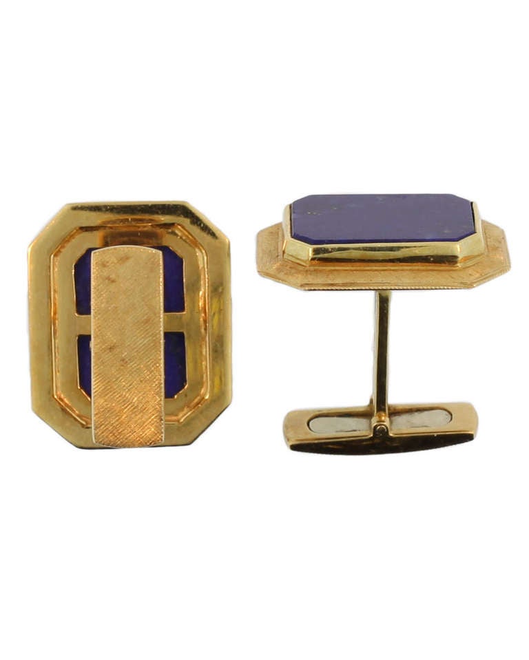 Gold Lapis Lazuli Cufflinks