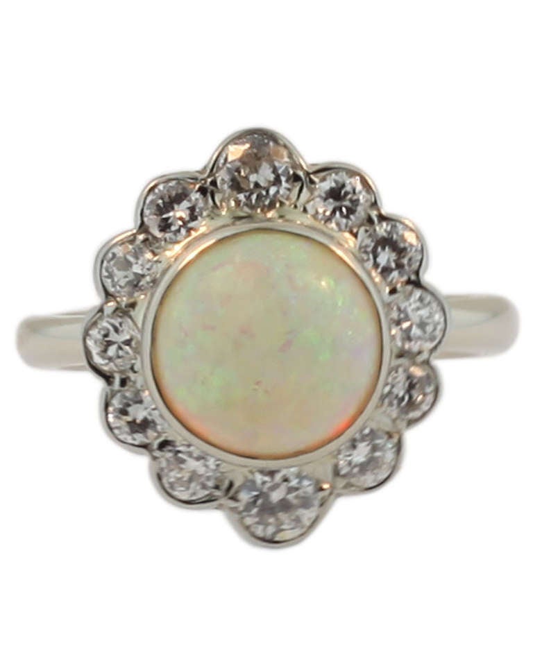 Opal and Diamond Ring