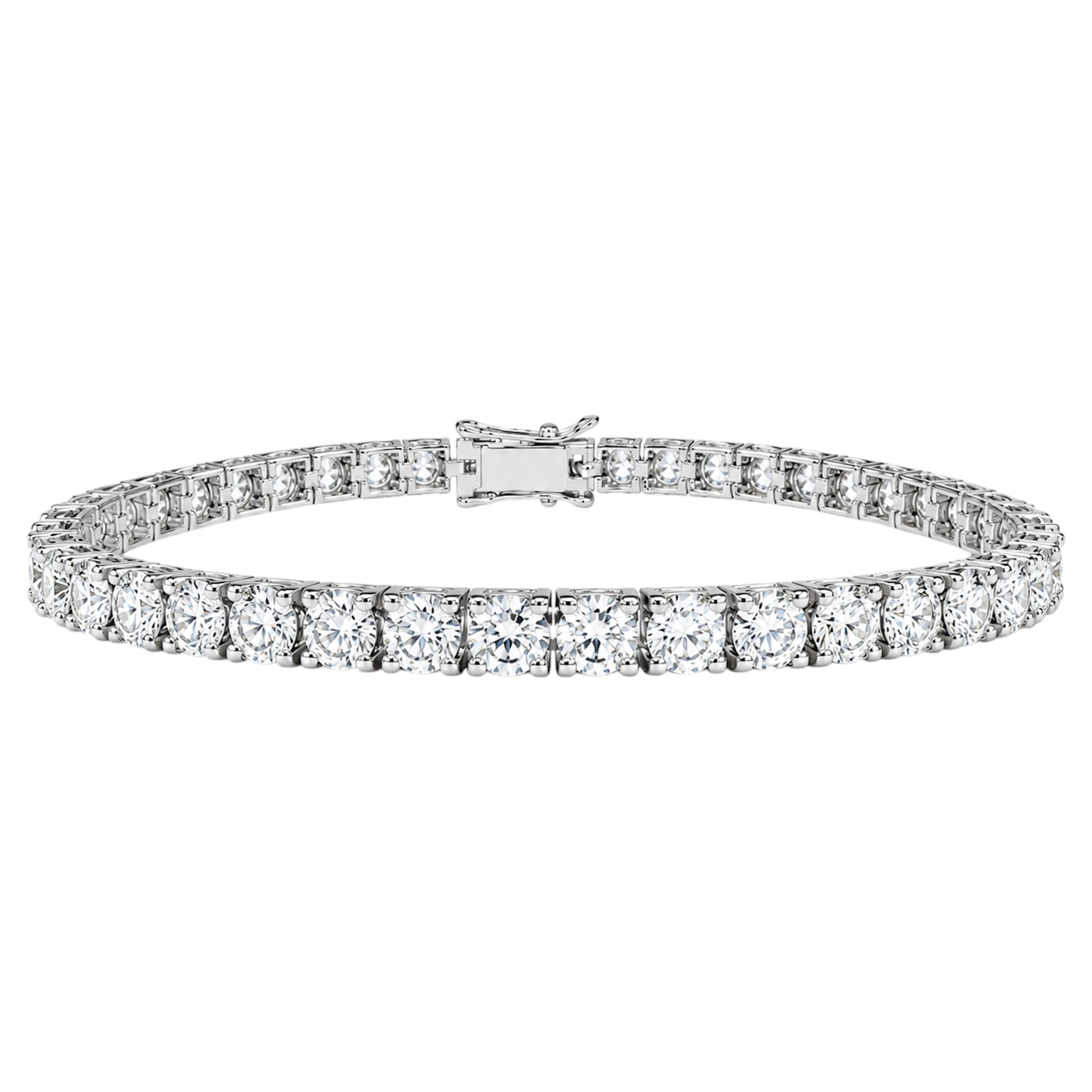 10,54 ct. Diamante Modern Tennis Pulsera Oro blanco 18k