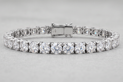 16.53 Carat Round Diamond Tennis Bracelet in 18K White Gold