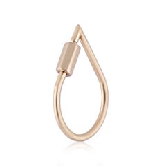 Teardrop Lock Solid 14k Yellow Gold Jewelry Carabiner Clasp Charm Finding
