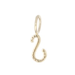 S Letter Charm Solid 14k Yellow Gold Natural Diamond Alphabet Pendant Jewelry