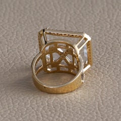 Genuine White Diamond Solid 14k Yellow Gold X Letter Initial Ring Gift Jewelry
