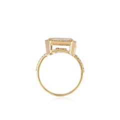 Personalized Initial Ring Solid 14k Yellow Gold Jewelry Natural Diamond Ring