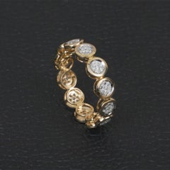 Solid 14k Yellow Gold Band Genuine H/Si White Diamond Eternity Ring Jewelry
