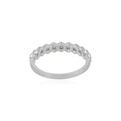 Genuine H/Si White Diamond Band Solid 14k White Gold Jewelry Eternity Stack Ring