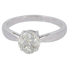 Echter H/Si-Weißdiamant-Ring aus massivem 14-karätigem Weißgold – Schmuckstück zum Kombinieren, ideal als Geschenk