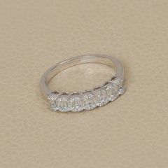 Anello con fascia "White Diamond" originale H/Si, in oro bianco massiccio 14k, anello eternity