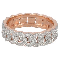 Solid 14k Rose Gold Eternity Genuine H/Si White Diamond Band Jewelry Gift Ring