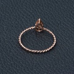 Genuine H/Si White Diamond Two Tone Ring Solid 14k Rose Gold Stacking Jewelry