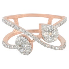 Solid 14k Rose Gold Band Genuine H/Si White Diamond Eternity Ring Gift Jewelry
