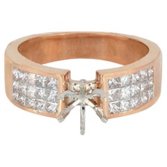 Solid 14k Rose Gold Jewelry Genuine H/Si White Diamond Band Eternity Gift Ring