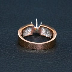 Solid 14k Rose Gold Jewelry Genuine H/Si White Diamond Band Eternity Gift Ring